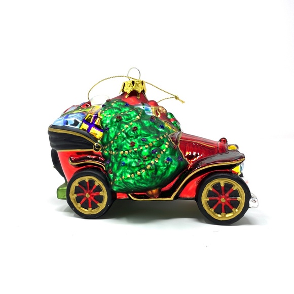 Handblown Handpainted Ornament "Santas Magical Ride" Holiday Christmas Decor - Picture 3 of 8